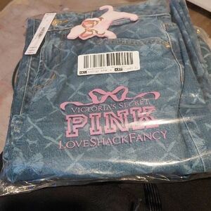 Victoria's Secret PINK LoveShackFancy Blue Denim Jeans